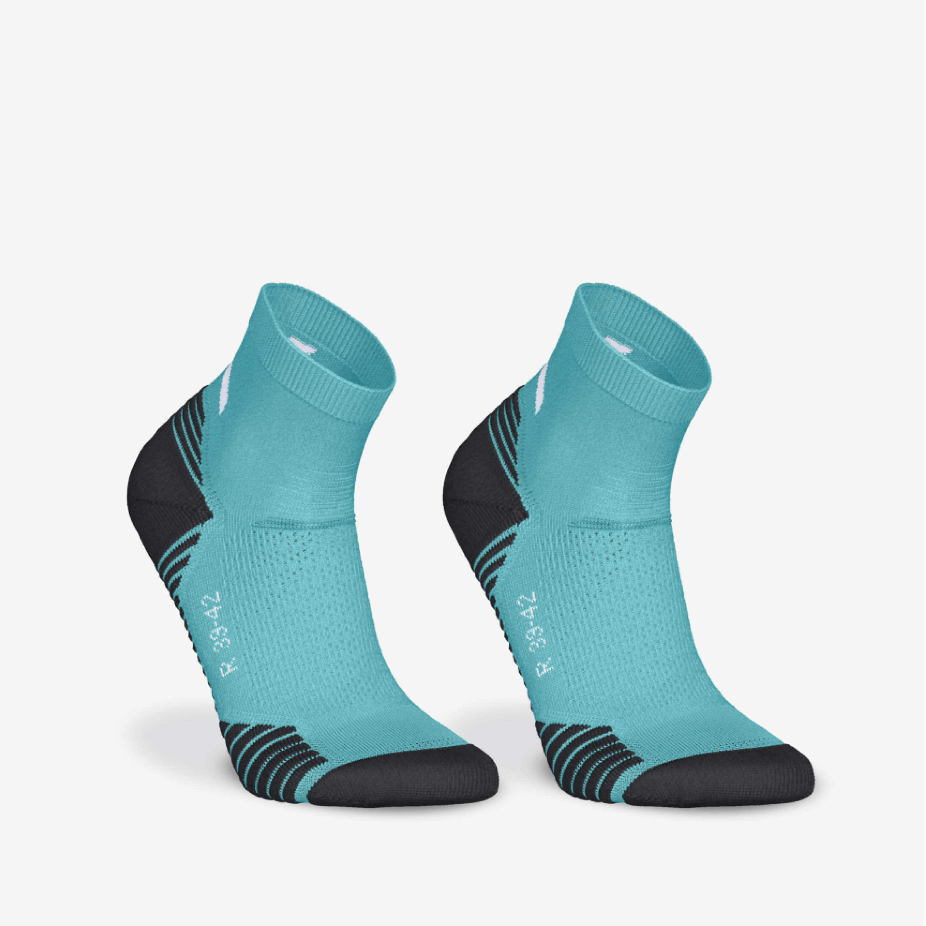 KIPRUN Lote de 2 pares de calcetines de running run500 gruesos mid turquesa