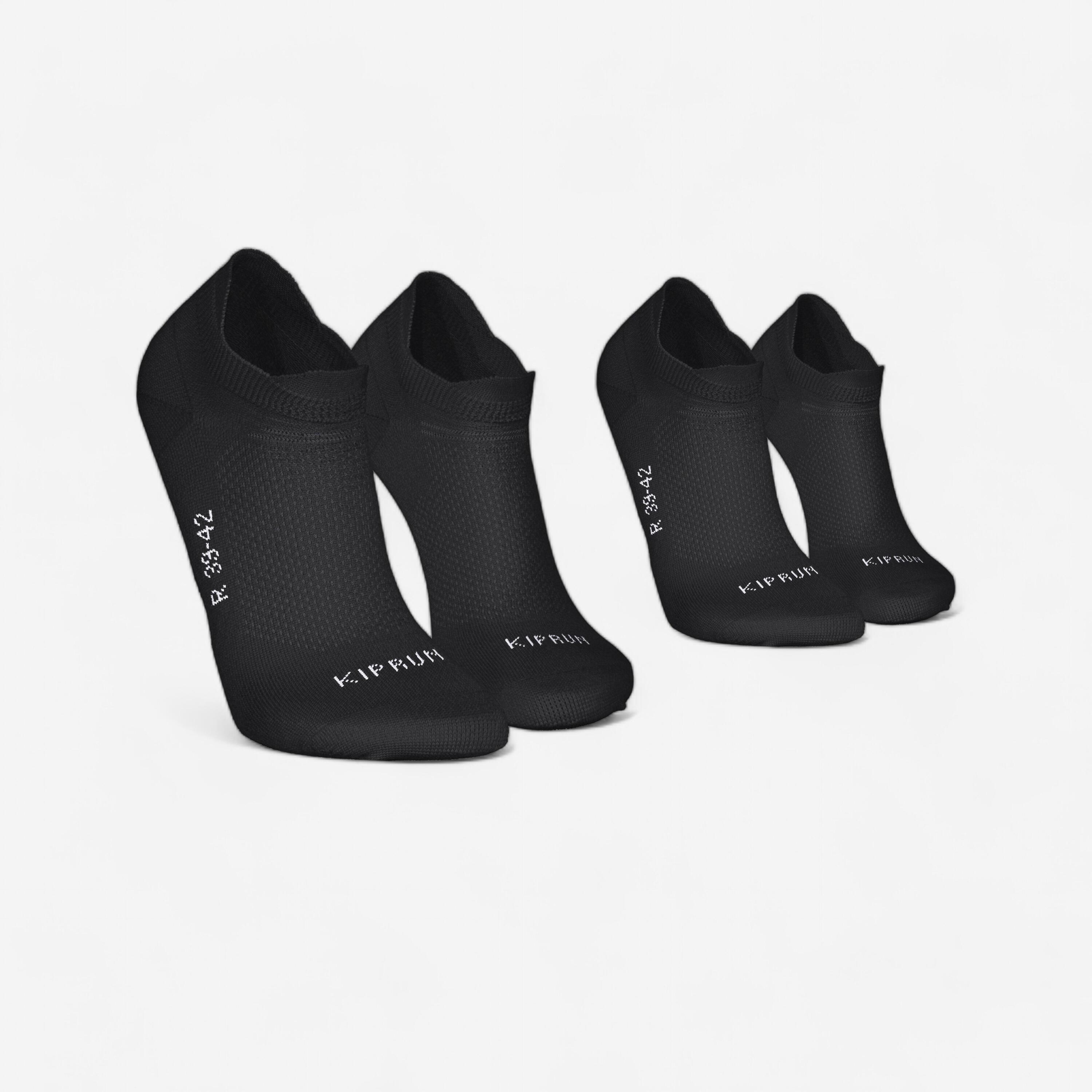 KIPRUN LOTE de 2 PARES de CALCETINES DE RUNNING RUN500 FINOS INVISIBLES