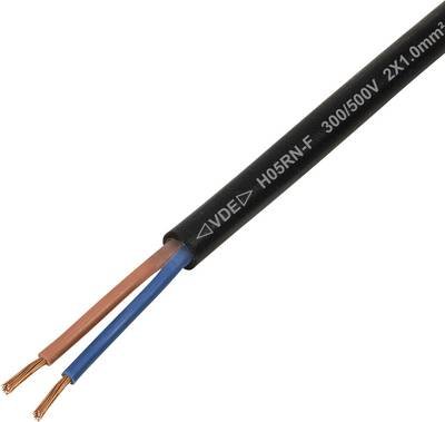 TRU COMPONENTS TC-13389172 Gummischlauchleitung H05RN-F 2 x 1 mm² Schwarz 100 m
