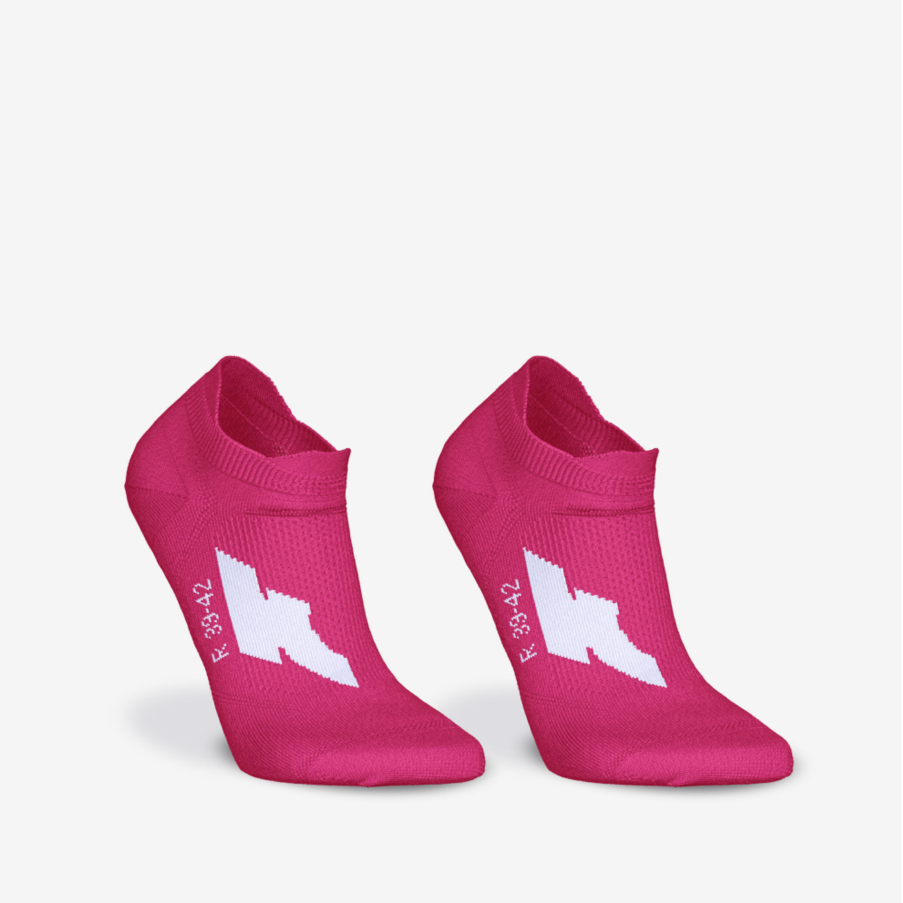 KIPRUN Lote de 2 pares de calcetines de running run500 finos invisibles rosa