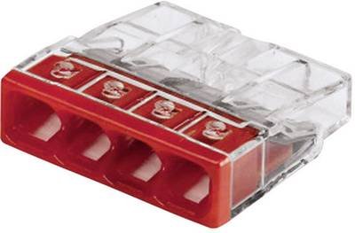 WAGO 2273-204 2273 Dosenklemme flexibel: - starr: 0.5-2.5 mm² Polzahl: 4 20 St. Transparent, Rot