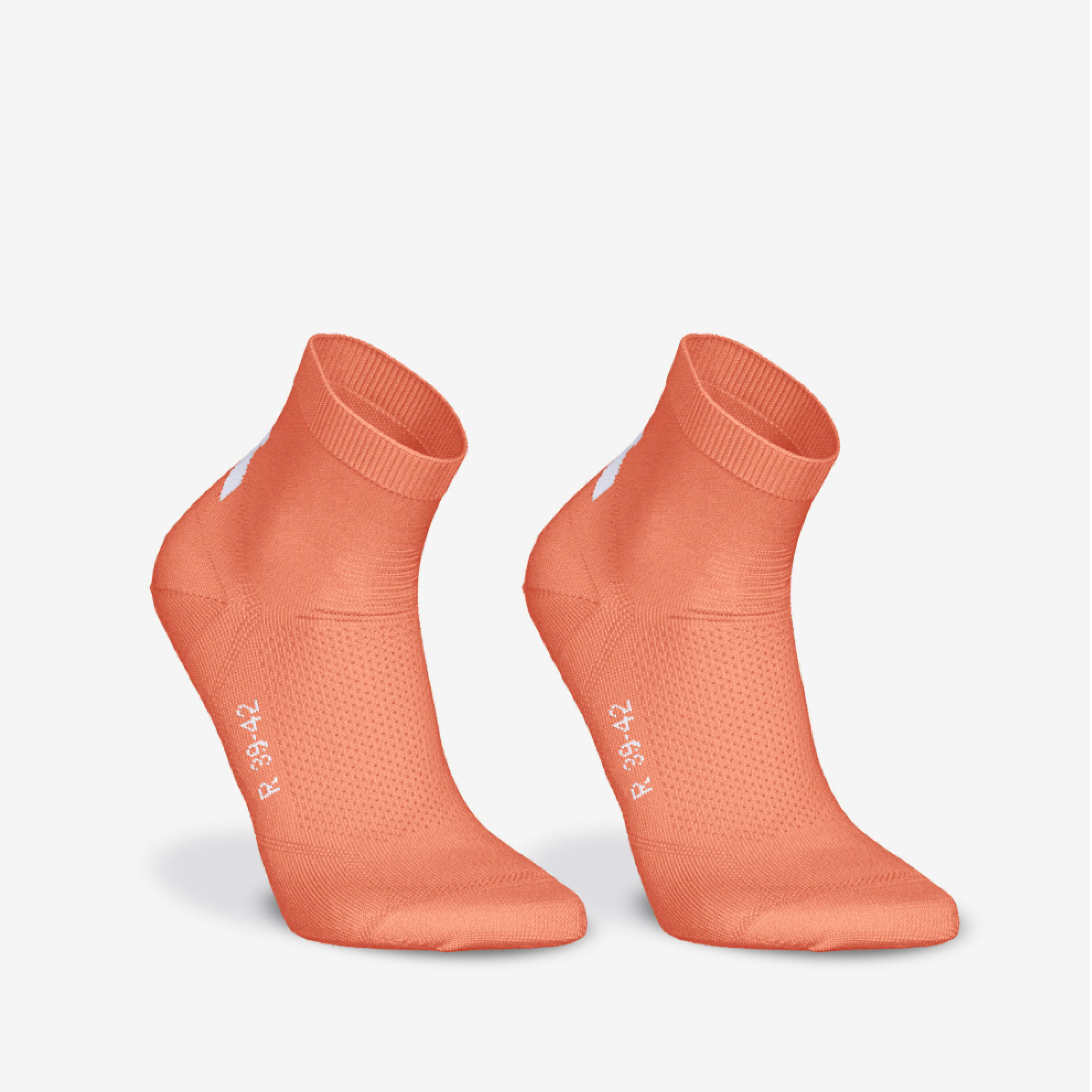 KIPRUN LOTE de 2 PARES de CALCETINES DE RUNNING RUN500 FINOS MID naranja