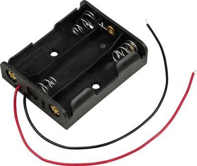 TRU COMPONENTS TC-13220624 Batteriehalter 3x Mignon (AA) Kabel (L x B x H) 57.8 x 46.5 x 15 mm