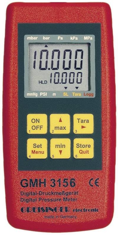 Greisinger GMH 3156 Druck-Messgerät Luftdruck, Flüssigkeiten 2.5 - 400 bar mit Datenloggerfunktion