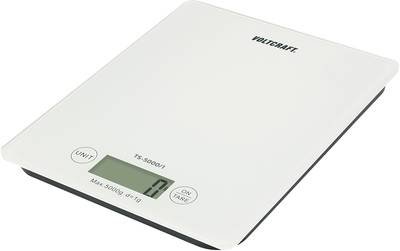 VOLTCRAFT TS-5000/1 Briefwaage Wägebereich (max.) 5 kg Ablesbarkeit 1 g batteriebetrieben Weiß