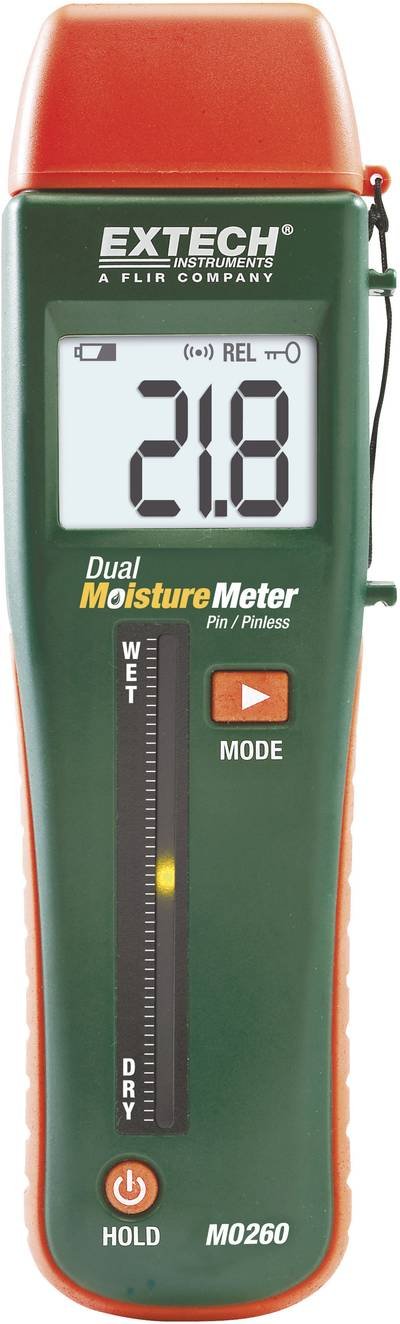 Extech MO260 Materialfeuchtemessgerät Messbereich Baufeuchtigkeit (Bereich) 0 bis 99.9 % vol Messbereich Holzfeuchtigkei