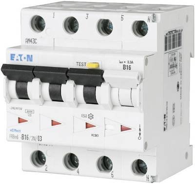 Eaton 170999 FI-Schutzschalter/Leitungsschutzschalter 4polig 16 A 0.03 A 415 V/AC
