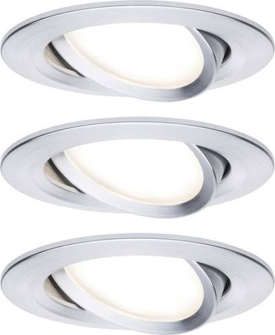 Paulmann 93903 Coin Slim LED-Einbauleuchte 3er Set LED LED fest eingebaut 18 W Aluminium (gebürstet)