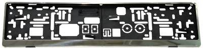 HP Autozubehör Edelstahl Edelstahl, Kunststoff Kennzeichenhalter Edelstahl, Schwarz (L x B x H) 13.5 x 53 x 1.5 cm