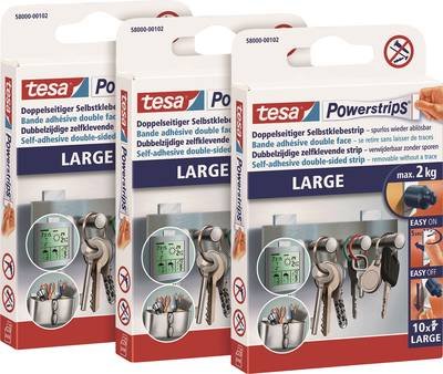 tesa POWERSTRIPS® Large Doppelseitiger Klebestreifen Weiß Inhalt: 30 St.