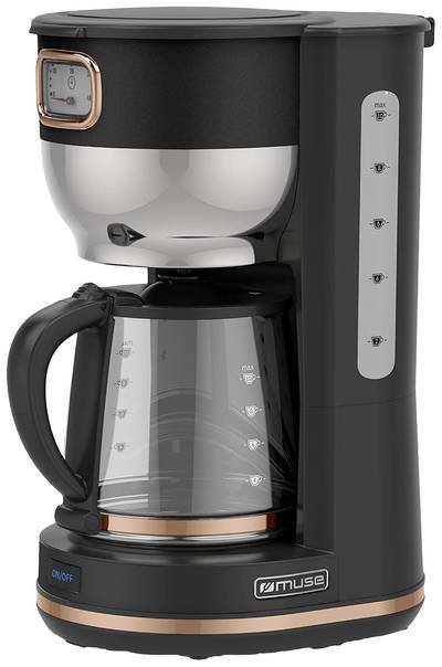 Muse MS-220 BC Kaffeemaschine Schwarz Fassungsvermögen Tassen=10 Glaskanne, Warmhaltefunktion