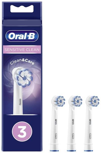 Oral-B EB60-3 Sensitive Clean Aufsteckbürsten für elektrische Zahnbürste 3 St. Weiß