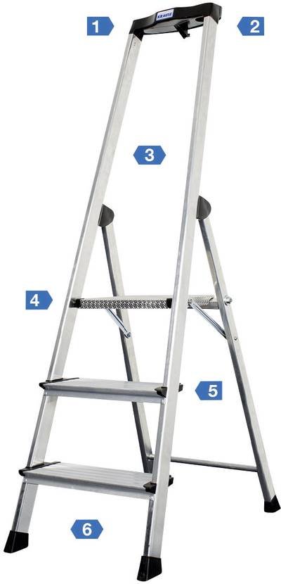Krause Safety 127914 Aluminium Stufen-Stehleiter Arbeitshöhe (max.): 2.65 m Silber 4.6 kg