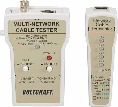 Kabeltester CT-1 VOLTCRAFT CT-1 Geeignet für RJ-45, BNC