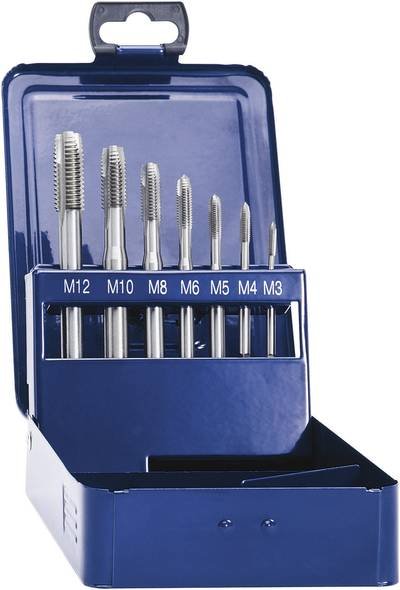 Eventus by Exact 10316 Maschinengewindebohrer-Set 7teilig metrisch Rechtsschneidend DIN 371 HSS Form B 1 Set