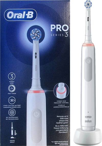Oral-B 3000 White JAS22 Elektrische Zahnbürste Rotierend/Oszilierend/Pulsieren Weiß