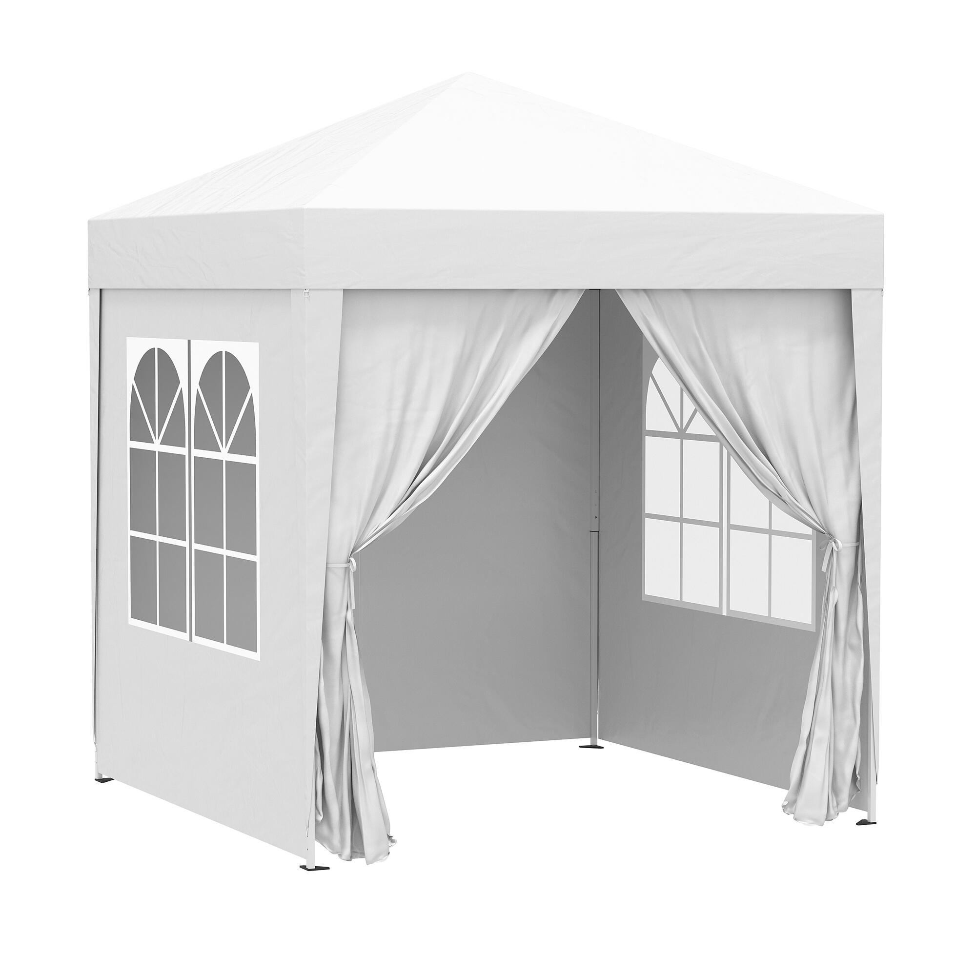 OUTSUNNY Carpa Plegable Outsunny 200x200x240 cm Blanco