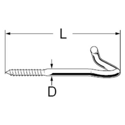 dörner + helmer 4814824 Schraubhaken verzinkt 10 x 140 mm 6 St.