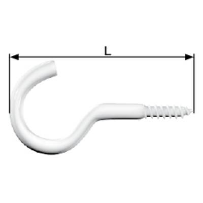 dörner + helmer 4811504 Schraubhaken verzinkt weiß 65 mm 40 St.