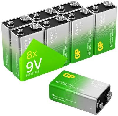 GP Super 9 V Block-Batterie Alkali-Mangan 9 V 8 St.