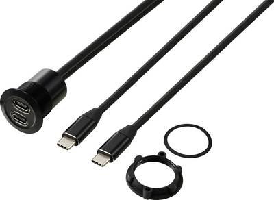 USB-C® (3.1) 2x Buchse/Stecker 1 m Kabel schwarz TC-13376320 TRU COMPONENTS Inhalt: 1 St.