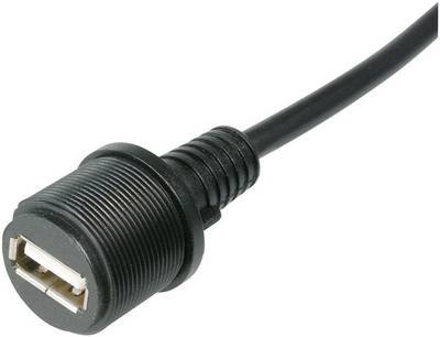 USB-Steckverbinder 2.0 - IP67 Buchse, Einbau TC-A-KAB-USBA-FS-1M-203 USB A-Buchse mit 1m Kabel 1586510 TRU COMPONENTS In