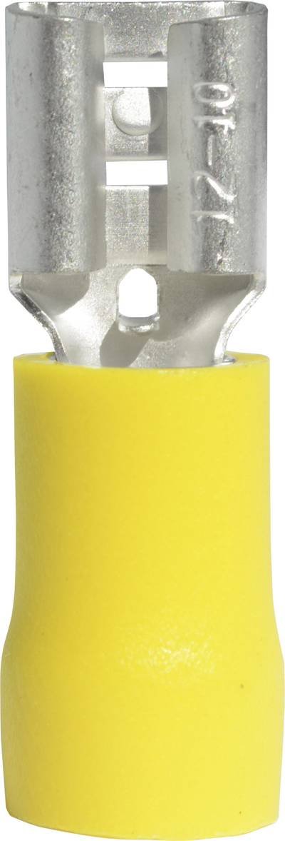Vogt Verbindungstechnik 3907S Flachsteckhülse Steckbreite: 6.3 mm Steckdicke: 0.8 mm 180 ° Teilisoliert Gelb 1 St.