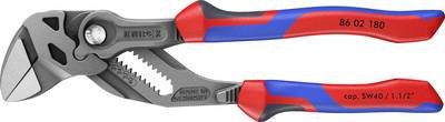 KNIPEX 86 02 180 Zangenschlüssel Zange und Schraubenschlüssel in einem Werkzeug mit Mehrkomponenten-Hüllen grau