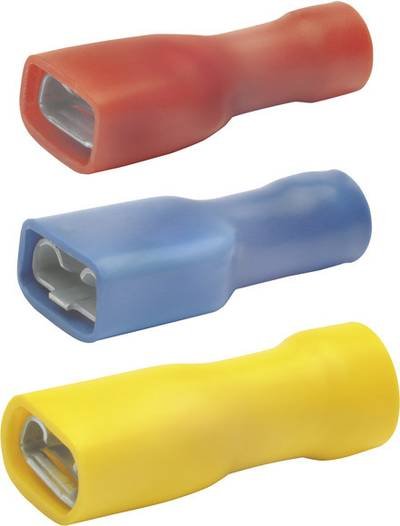 Klauke 8502V Flachsteckhülse Steckbreite: 4.80 mm Steckdicke: 0.50 mm 180 ° Teilisoliert Gelb 1 St.