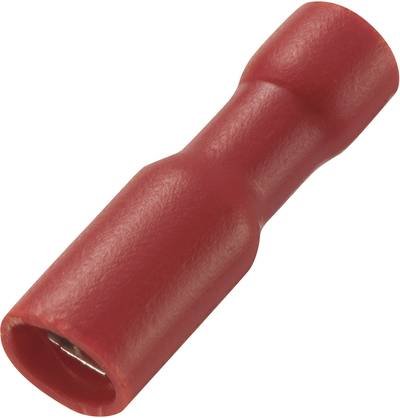 TRU COMPONENTS 737623 Flachsteckhülse Steckbreite: 2.8 mm Steckdicke: 0.5 mm 180 ° Vollisoliert Rot 50 St.