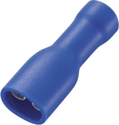 TRU COMPONENTS 737792 Flachsteckhülse Steckbreite: 4.8 mm Steckdicke: 0.5 mm 180 ° Vollisoliert Blau 50 St.
