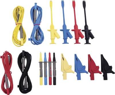 Extech PQ1000 Sicherheits-Messleitungs-Set Lamellenstecker 4 mm Lamellenstecker 4 mm 3.00 m Schwarz, Rot, Blau, Gelb 1 S