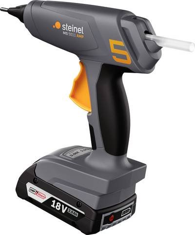 Steinel Akku Heißklebepistole MobileGlue 5011, Klebepistole mit 2.0 Ah Bosch ProCORE Akku, 2 Temperaturstufen 130°/200°C