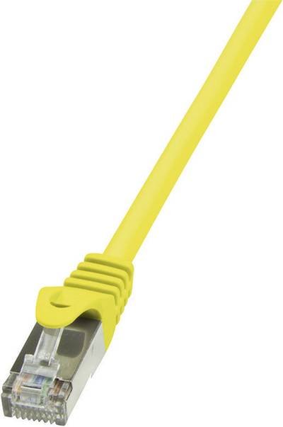 LogiLink CP1037S RJ45 Netzwerkkabel, Patchkabel CAT 5e F/UTP 1.00 m Gelb mit Rastnasenschutz 1 St.