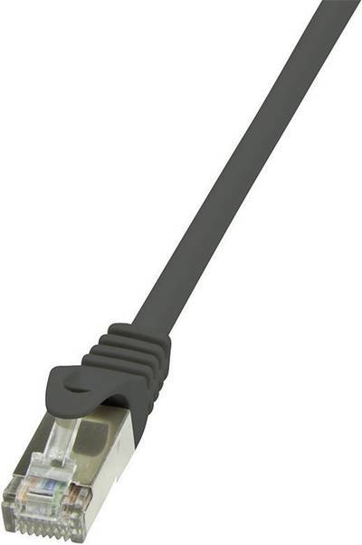 LogiLink CP1033S RJ45 Netzwerkkabel, Patchkabel CAT 5e F/UTP 1.00 m Schwarz mit Rastnasenschutz 1 St.