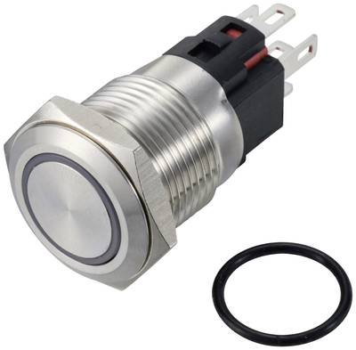 TRU COMPONENTS TC-12647536 Drucktaster 250 V/AC 3 A 1 x Aus/(Ein) IP65 Rot tastend Edelstahl 1 St.