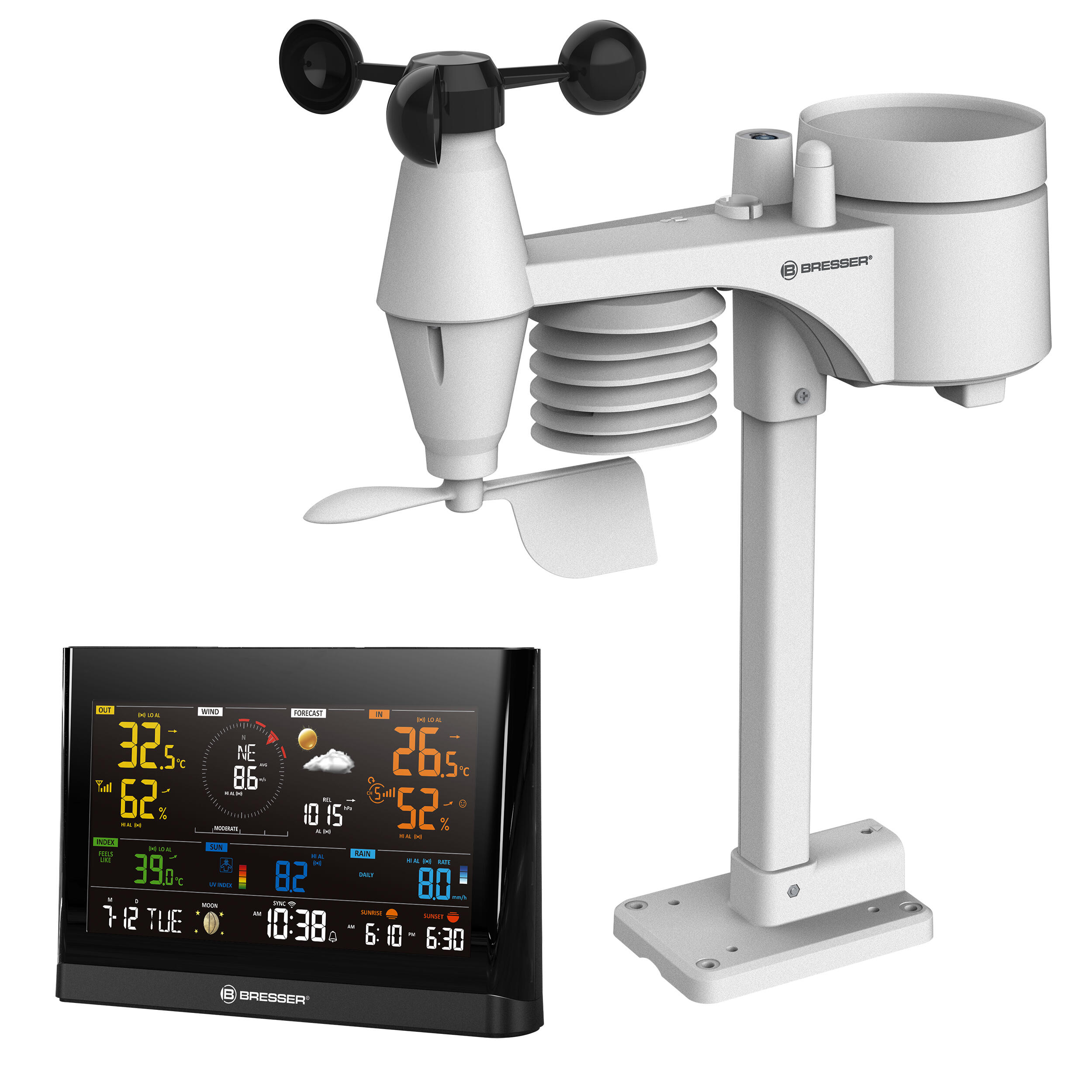 BRESSER Centro Meteorológico Bresser Wlan Comfort Con Sensor Profesional 7 en 1