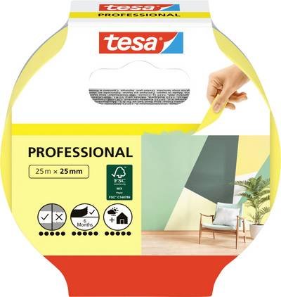 tesa PRECISION INDOOR 56270-00000-01 Kreppband tesa® Gelb (L x B) 25 m x 25 mm 1 St.