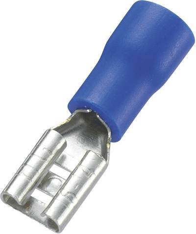 TRU COMPONENTS 745180 Flachsteckhülse Steckbreite: 4.8 mm Steckdicke: 0.8 mm 180 ° Teilisoliert Blau 100 St.