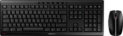CHERRY STREAM Funk, Kabellos Tastatur, Maus-Set Deutsch, QWERTZ Schwarz