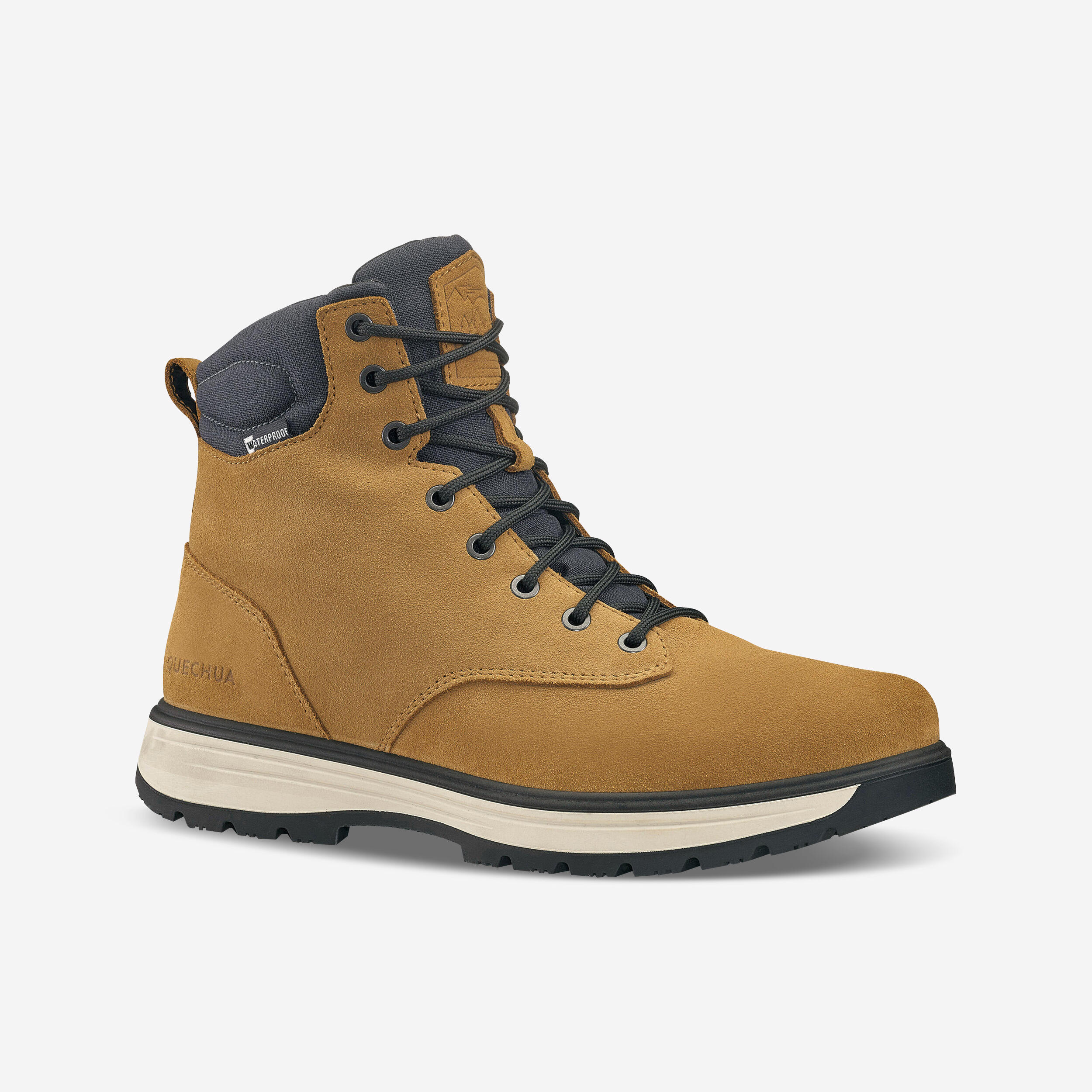 QUECHUA Botas de senderismo de piel cálidas hombre, NH500 Altas Piel marrón
