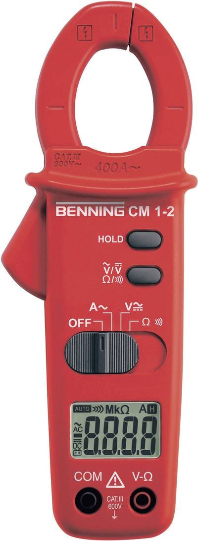 Benning CM 1-2 Stromzange, Hand-Multimeter digital CAT III 600 V Anzeige (Counts): 2000