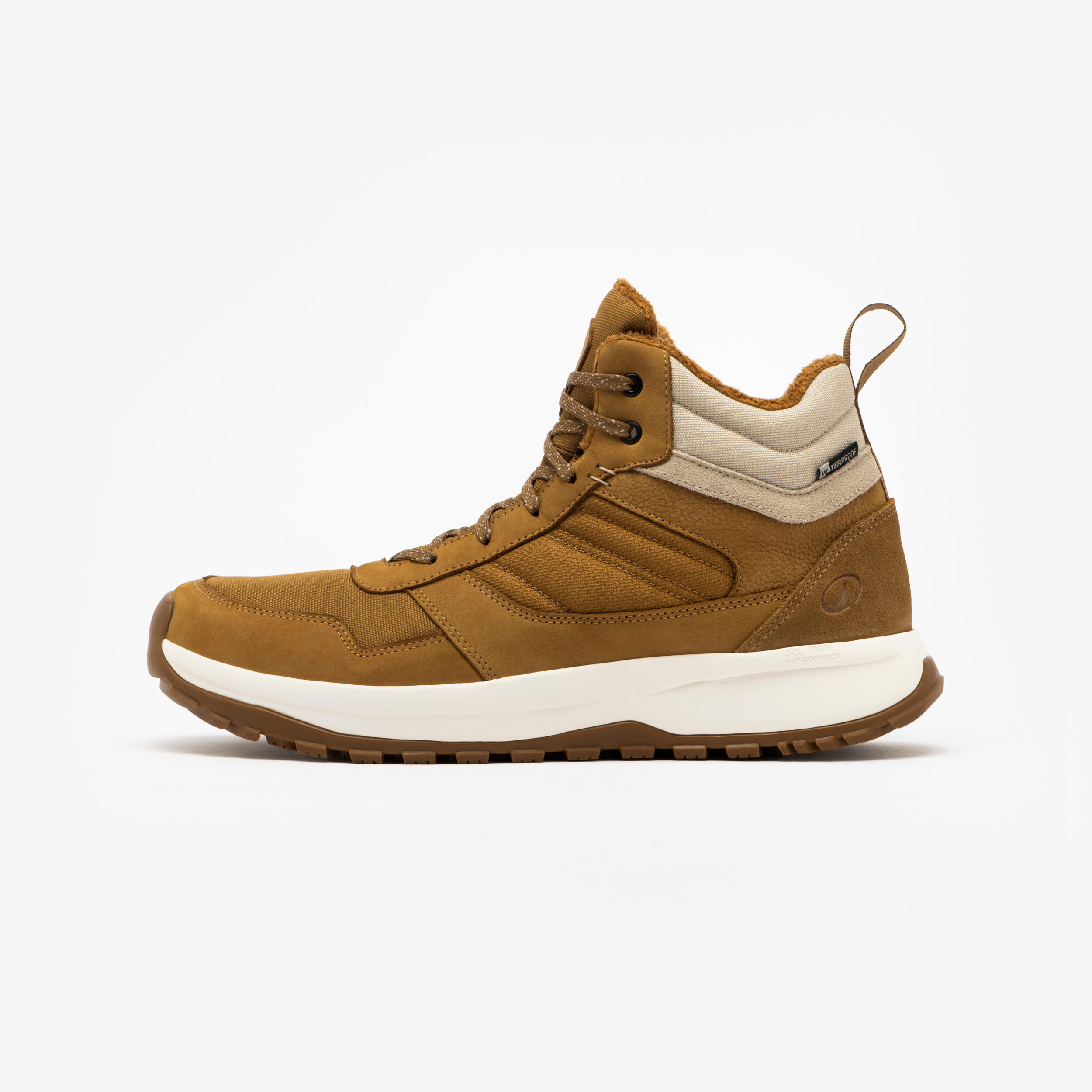 QUECHUA Botas de senderismo de piel cálidas hombre, NH500 Mid Piel Hybrid marrón