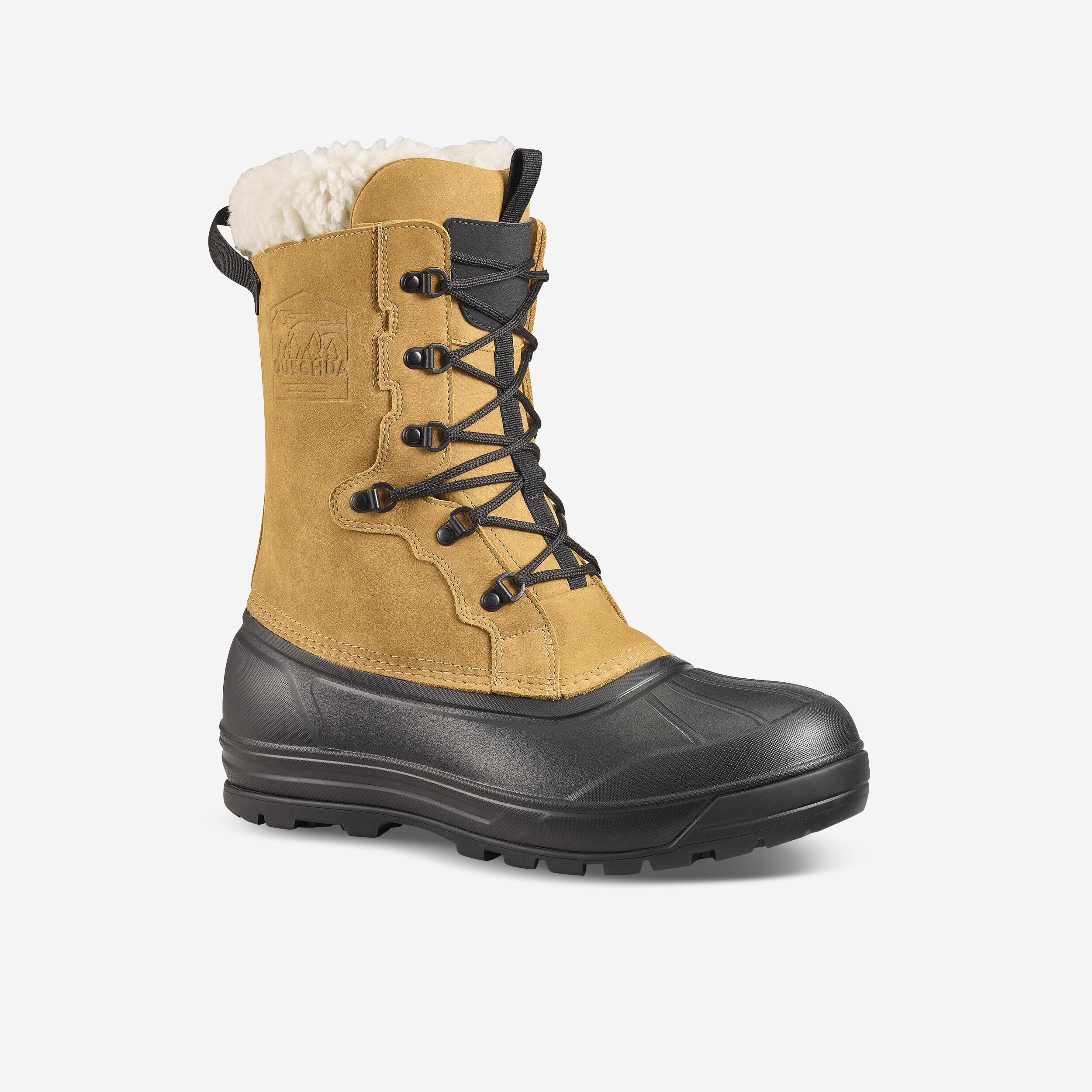 QUECHUA Botas de senderismo nieve cálidas e impermeables Hombre NH900 Piel amarillo