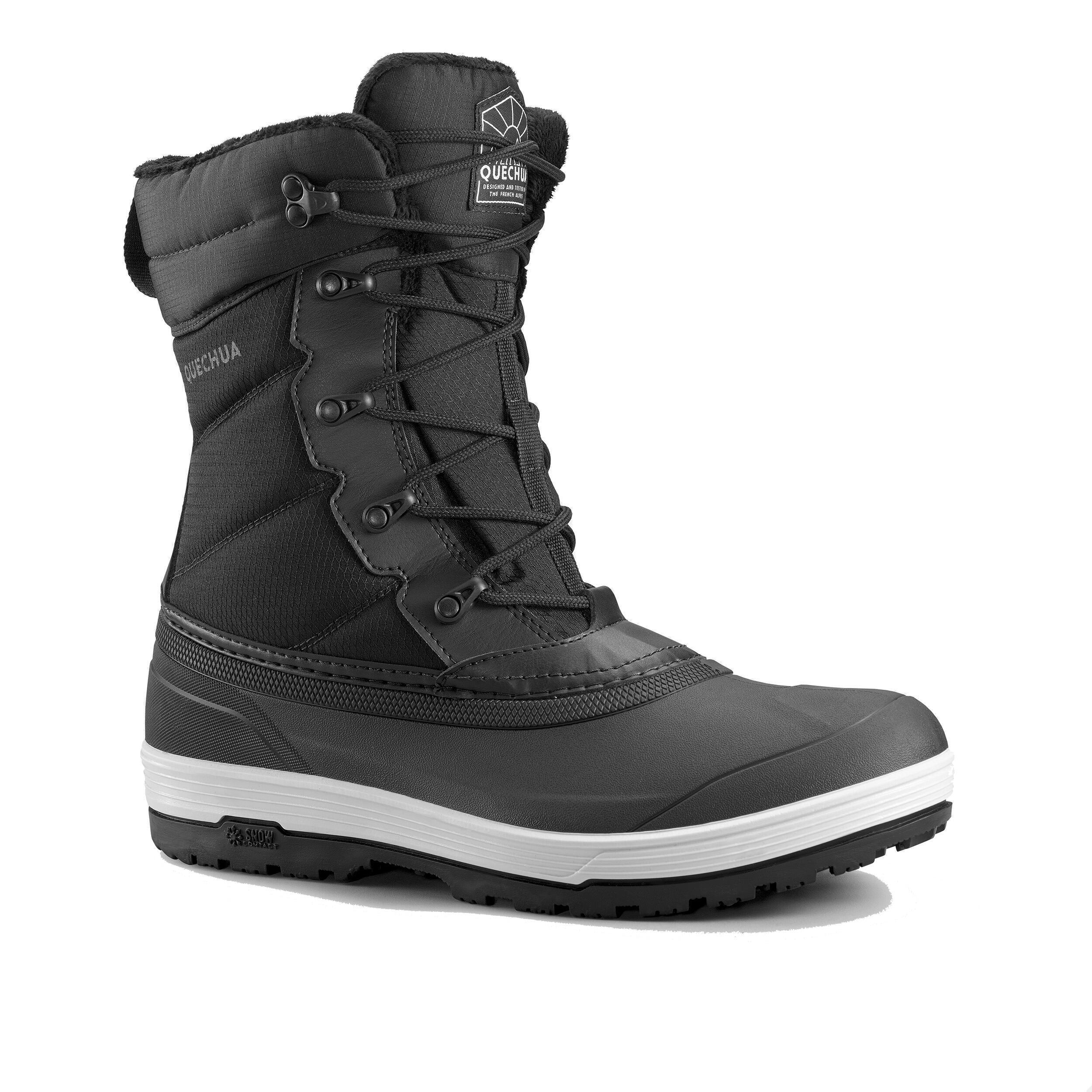QUECHUA Botas de senderismo nieve cálidas impermeables hombre, NH500 Altas negro