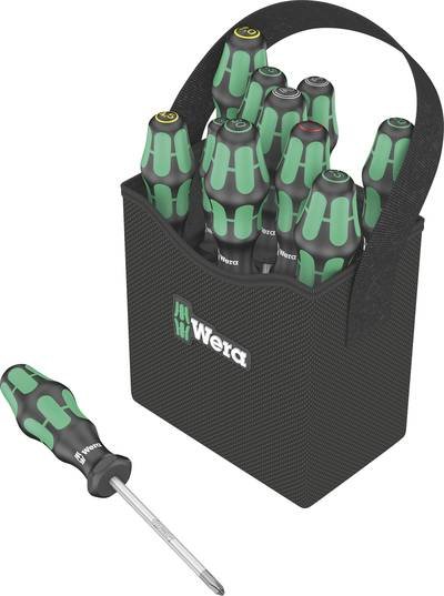 Wera Kraftform 2go 300 Werkstatt Schraubendreher-Set 11teilig Schlitz, Kreuzschlitz Pozidriv, Kreuzschlitz Phillips, Inn