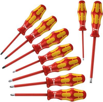 Wera 160i/162i/167i/9 VDE Schraubendreher-Set 9teilig Schlitz, Kreuzschlitz Phillips, Kreuzschlitz Pozidriv, Innen-TORX