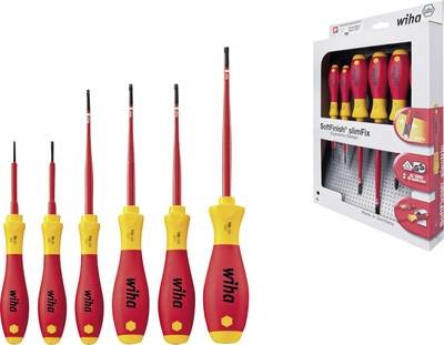 Wiha VDE-Torx-Schraubendreher 1000V 6-tlg. T8-T25 SoftFin.-slimFix VDE Schraubendreher-Set 6teilig Innen-TORX