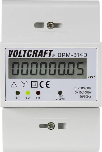 VOLTCRAFT DPM-314D DPM-314D Drehstromzähler digital 100 A MID-konform: Nein 1 St.