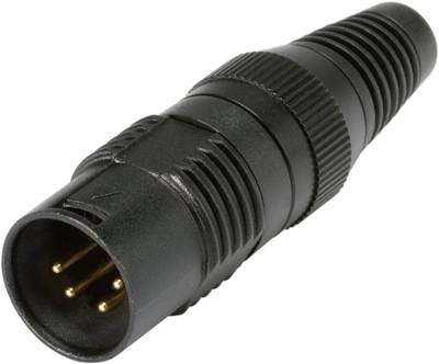 Hicon HI-X4CM-G XLR-Steckverbinder Stecker, gerade Polzahl: 4 Schwarz 1 St.